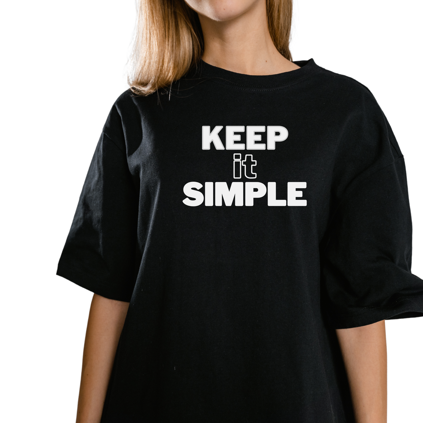 Keep It Simple T-Shirt | Unisex Oversized Premium Cotton Black Tee | Minimalist Streetwear
